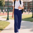 thumbnail image 6 of Girls High Waist Draped Straight Leg Trousers Casual Suit Style Pants with Pleated Front and Functional Pockets, 6 of 6
