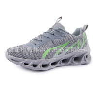 1 Pair Running Shoes Lace-up Hollow Cushioned Casual Sneakers Mesh Running Jogging Training Footwear Non-slip Shockproof Sports Supplies 39
