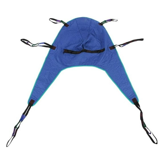 Patient Lift Sling Divided Leg Padded with Head Support - Universal Transfer Sling for Hoyer Lifts, Drive, Lumex & ProActive - Large Size, 600lb Capacity