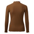 thumbnail image 6 of Youmylove Winter Women Crew Neck Lined Thermal Underwear Slim Warm Base Layers Long Sleeve Shirts Patchwork Top Warm Base Layers, 6 of 7