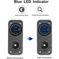 thumbnail image 5 of Quick Charge 3.0 Cigarette Lighter Outlet Splitter with Touch Switch, 12V USB Charger Waterproof Power Socket Adapter DIY Kit with Blue LED Dual USB Ports for Car, RV, Marine, Boat, Truck, 5 of 9