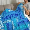 thumbnail image 3 of AISENIN Personalized Blankets with Any Name for Kids Adults Personalized Blankets and Throws Customized Name Blanket Super Soft Flannel Custom Blanket for Christmas Gift, 3 of 5