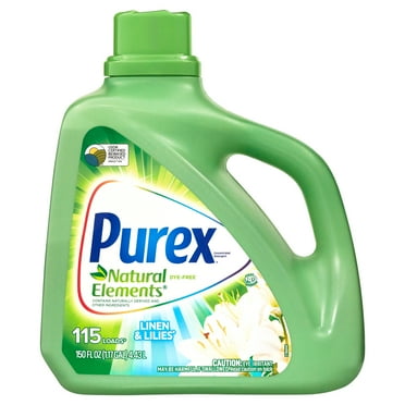 Purex Natural Elements Liquid Laundry Detergent, Linen & Lilies, 150 fl oz, 115 Loads