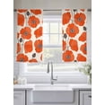 thumbnail image 5 of Orange Poppy Sheer Curtains 45 Inches Long 2 Panels Bud Cartoon Light Filtering Semi Sheer Window Curtains Drapes for Bedroom Living Room 52"x45"&nbsp;2&nbsp;&nbsp;Panels, 5 of 7