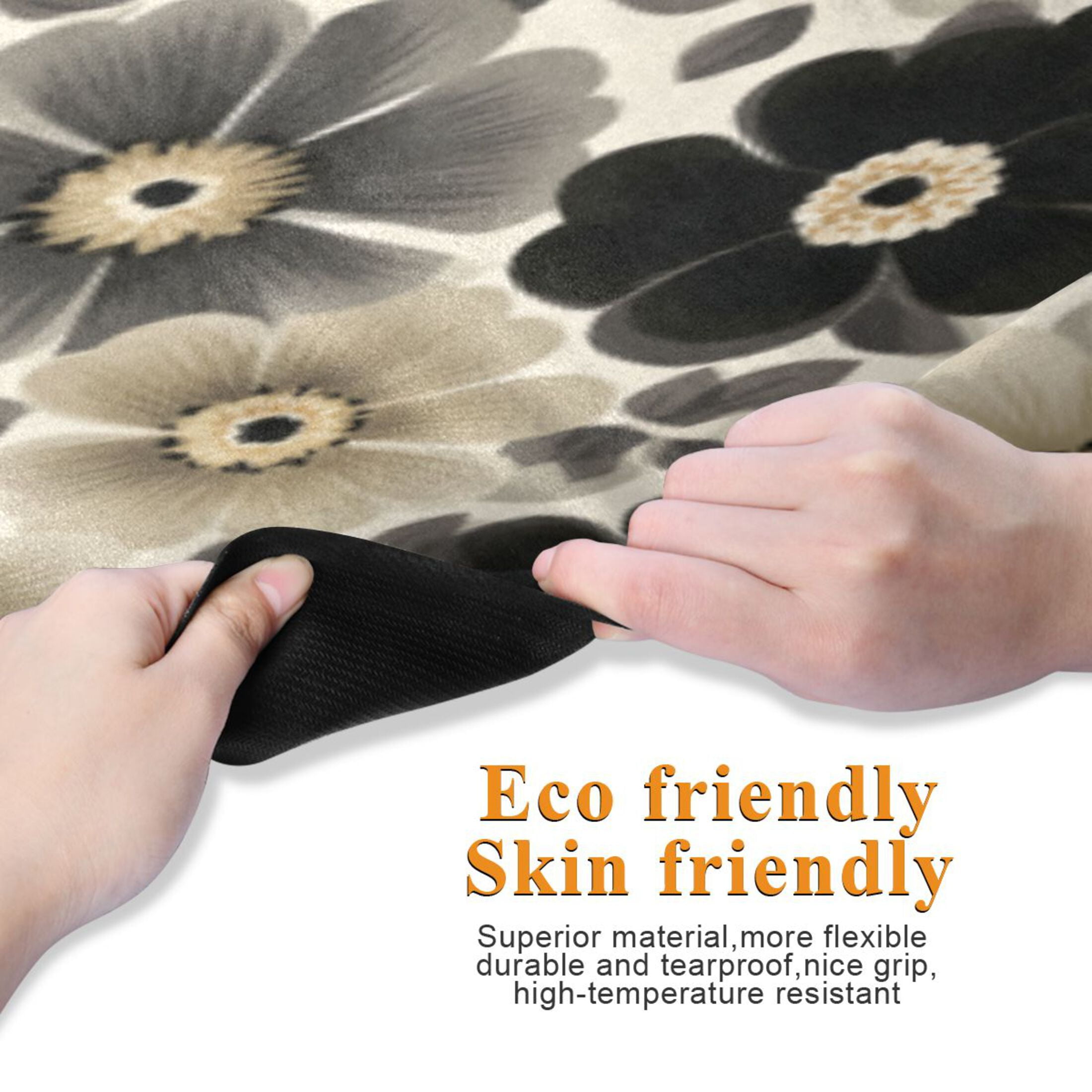 BZSMCE Yoga Mat Women Fitness Mat Monochrome Floral Dreamscape Pattern