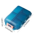 thumbnail image 3 of Linnome Portable Pill Organizer Box with Removable Containers Pill Moisture Proof Box for Travel Outdoor 3.77x2.51x1.23in Blue, 3 of 9