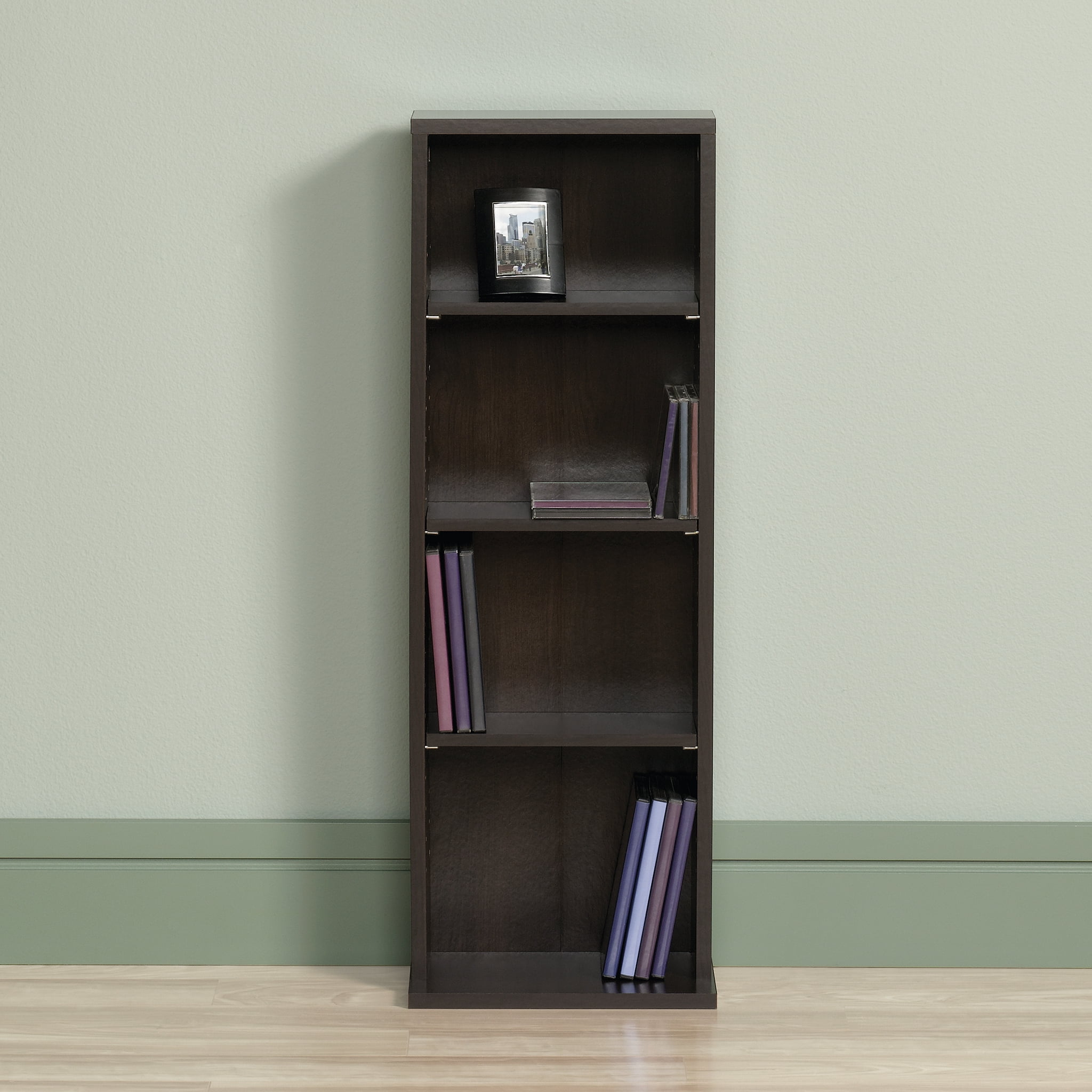 Sauder Beginnings Multimedia Storage Tower, Cinnamon Cherry Finish