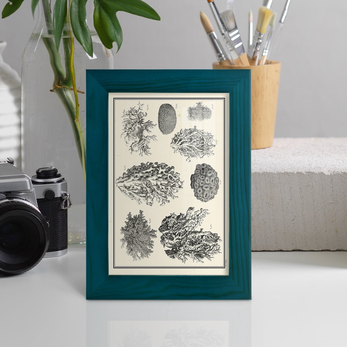 Aegean Collection IV -Framed Print w/glass-Ocean Blue