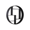 thumbnail image 2 of Urban Trends Collection 43815 Metal Round Wall Shelf with 7 Slots & 2 Keyhole Hangers, Black, 2 of 2