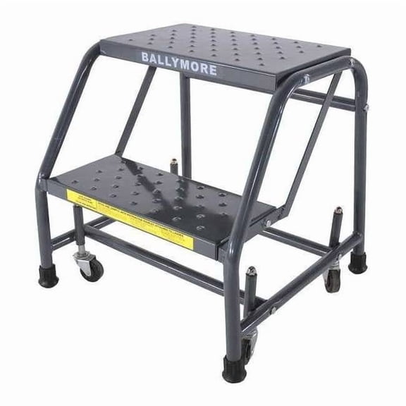 Ballymore 19 in H Steel Rolling Ladder, 2 Steps, 450 lb Load Capacity 218P