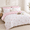 Pink Bow Floral-Twin, variant on Beige Gingham Queen Size Microfiber Bedding Comforter Set with Pillowcases