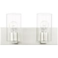 thumbnail image 2 of 15 inch 2 Light Brushed Nickel Bathroom Vanity light fixture with Clear Glass Shade, 2 of 8
