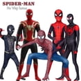 thumbnail image 1 of New Movie Spider Man No Way Home Cosplay Clothing Black Gold Spiderman Web Shooter Battle Suit Stretch Tights for Adult ChildSpiderman160 He Qiyong unisex, 1 of 1