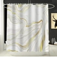 thumbnail image 2 of Marble Shower Curtain Abstract Bath Curtain for Bathroom Bathtub Home Decor Ink Texture Waterproof 72"x72" with 12 Hooks, 2 of 7