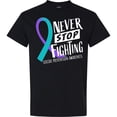 thumbnail image 3 of Inktastic Never Stop Fighting Suicide Prevention Awareness Ribbon T-Shirt, 3 of 5