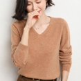 thumbnail image 2 of Spring and Autumn Cashmere Sweater Women's Pullover V-neck Women's Pullover Knitted Top Women's Long Sleeve Cashmere Sweater, 2 of 5