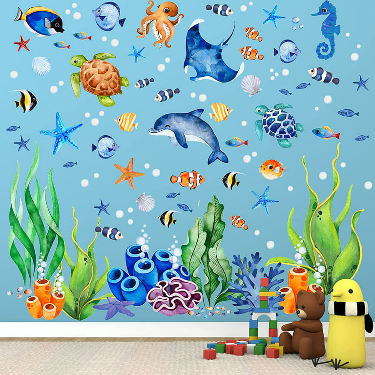 Ocean Fish Wall Decals Stickers Under The Sea Wall Decal Stickers