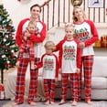 thumbnail image 4 of Conjunto de pijama navideño con estampado de Papá Noel, camiseta de manga larga y pantalones, ropa de estar por casa, pijamas navideños a juego para la familia, conjuntos de pijamas para la familia, 4 of 5