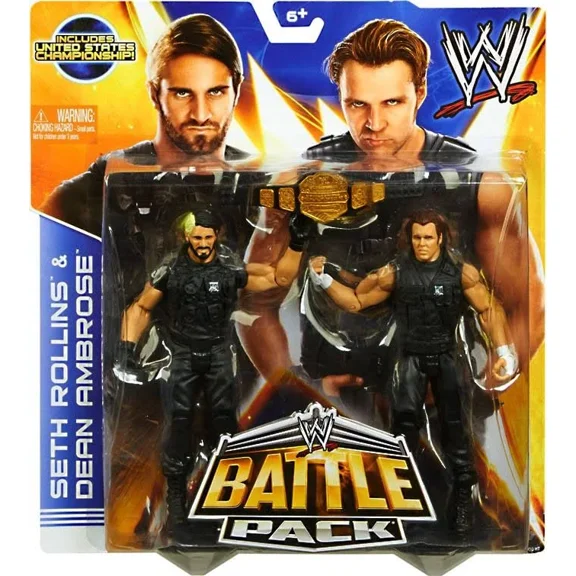 WWE Seth Rollins & Dean Ambrose with US Title Action Figures, 2-Pack
