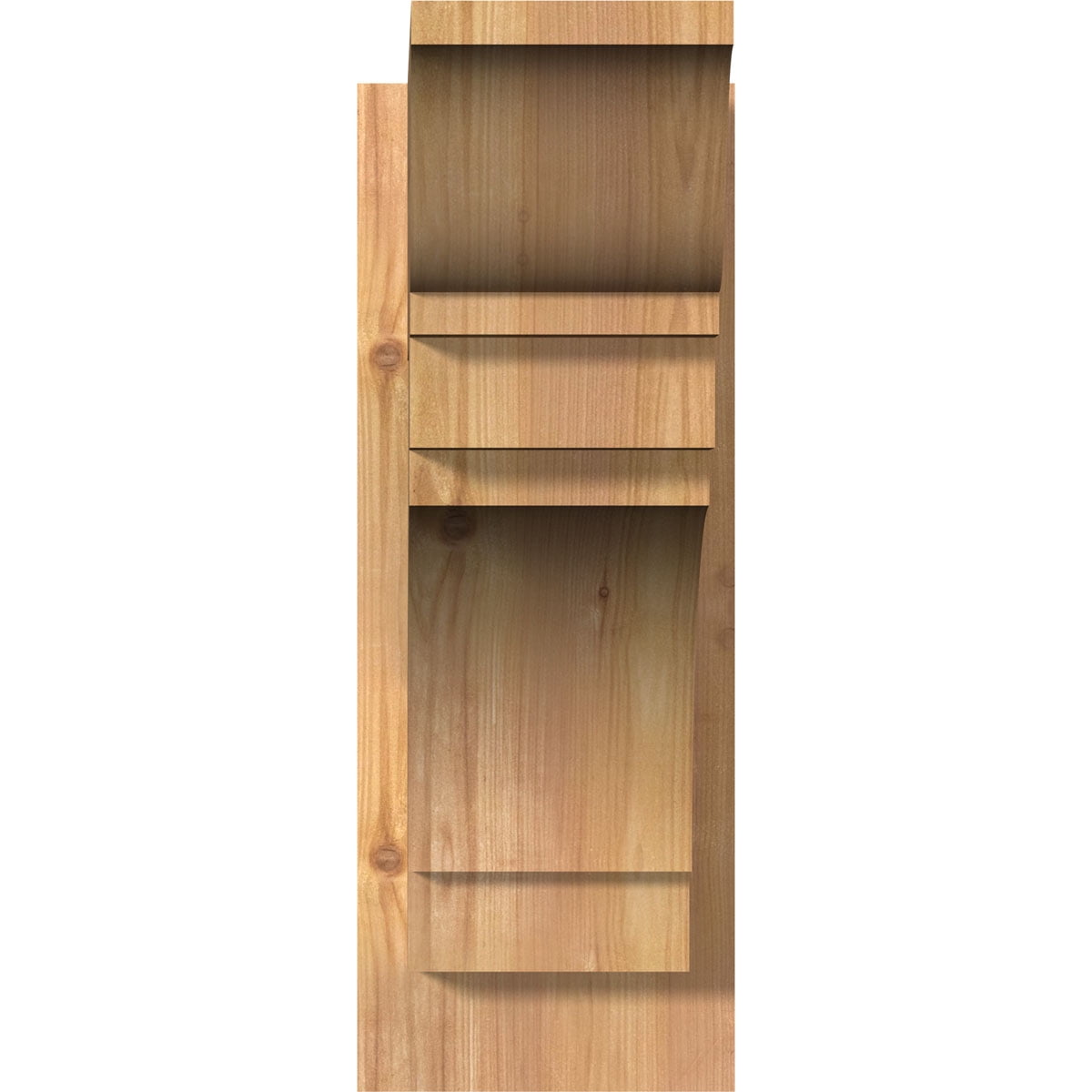 Ekena Millwork 7 1/2"W x 20"D x 20"H Merced Smooth Traditional Outlooker, Western Red Cedar