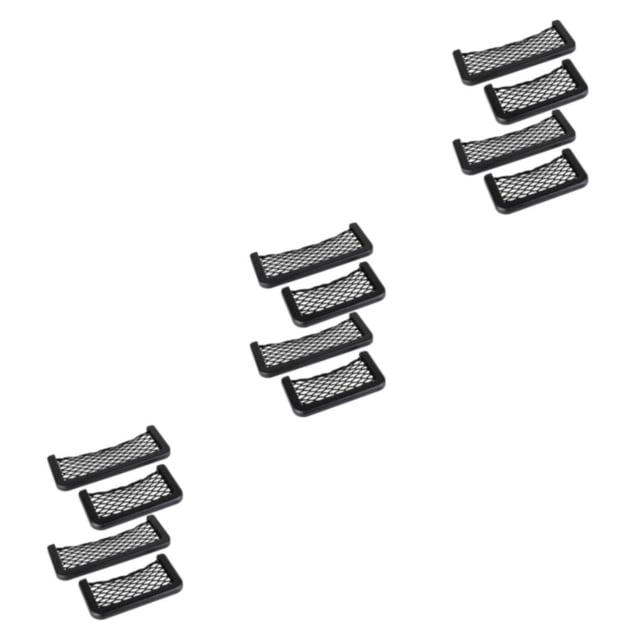 Guardoinrt 4piece Convenient Storage Solution Car Storage Net Pocket Unique Shape Easy To Install Wide black 3Set