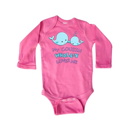 

Inktastic My Cousin Whale-y Loves Me Gift Baby Boy or Baby Girl Long Sleeve Bodysuit