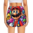 thumbnail image 2 of Lsque Mario Printed Women's Running Shorts with Liner Pockets,Elastic Quick Dry Workout Athletic Gym Yoga Shorts,Womens High Waist Shorts-X-Large, 2 of 9