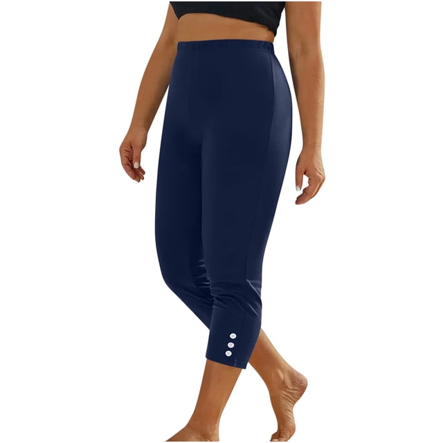 Plebaso Leggings Capri Femme Taille Haute Extensible Pantalon de Yoga Compression pour Course Cyclisme