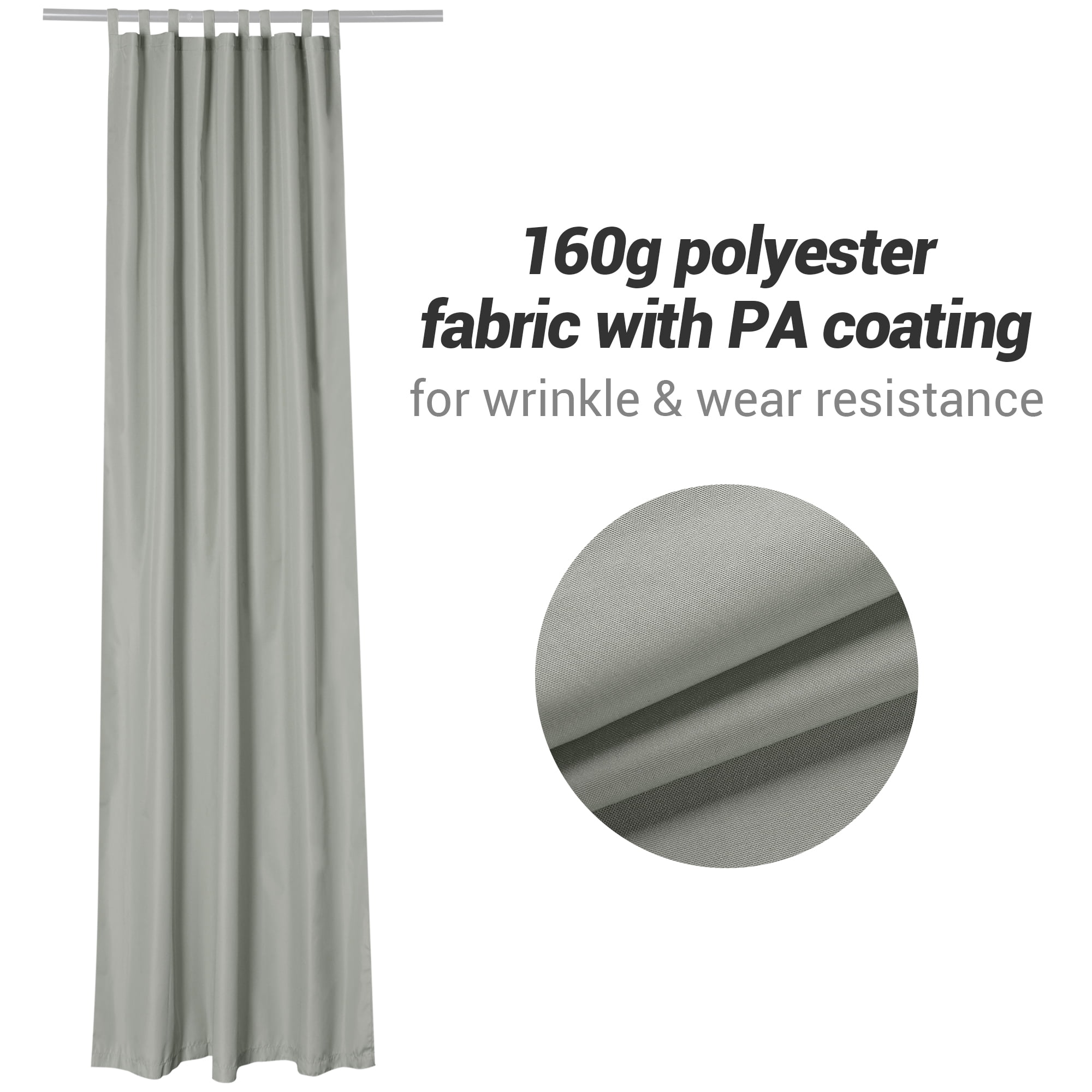 Yescom 54"x120" Outdoor Curtain Drape Tab Top UV30+ Patio Pergola Backyard 6 Piece