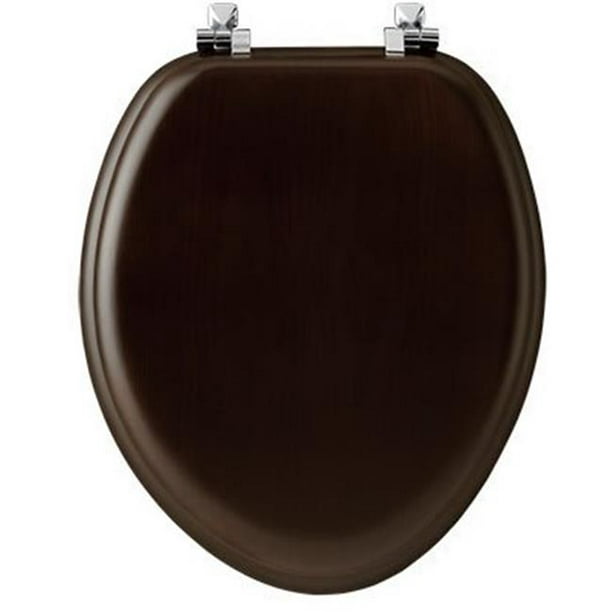 Dark walnut toilet seat