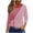 Red-Tops, variant on Striped 3/4 Sleeve Tops for Women Color Block Casual Round Neck Shirts Trendy Everyday Summer Blouses Red L