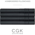 thumbnail image 4 of CGK Linens Extra Soft Pillowcases Set of 4 - Queen / Standard Size Hotel Luxury Breathable & Cozy 4-Piece Pillow Covers, Black, 4 of 7