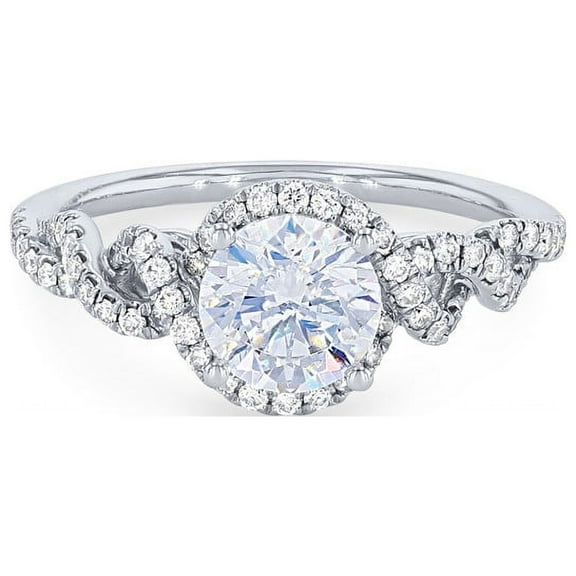 2.35 Ct Round Cut Moissanite Diamond Classic Proposal Ring for Women for her Solid 14K White Gold Size 7 by Diamond-Capitals (D/VVS1)