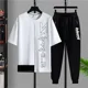 thumbnail image 3 of Ropa para hombre Conjuntos de pantalones con alfabeto Conjunto de chándal para correr 5xl Top de gimnasio Trajes deportivos blancos Camiseta elegante para hombre Marcas originales con estilo Genial, 3 of 5