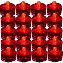 JYtrend Super Bright LED Floral Tea Light Vase Submersible Lights for Party Wedding (Red, 20 Pack)