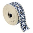 thumbnail image 1 of Uxcell Cinta de Algodón de 5 Yardas de 50 mm, Cinta Jacquard para Bolso, Gris Azul-Blanco, 1 of 7