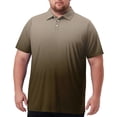thumbnail image 2 of Zimjoy Polo Shirts for Men Big and Tall Quick Dry Loose Fit Gradient Short Sleeve Polo Shirt Golf Work Casual Athletic Top Gray 8XL, 2 of 6