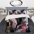thumbnail image 2 of Designart "Marble Splash Black and Gold II" Abstract Marble Bedding Covert Set - Modern Black Abstract Bed Set With 2 Shams, 2 of 6