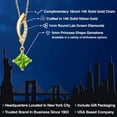 thumbnail image 2 of Gem Stone King 14K Yellow Gold Green Peridot and Lab Grown Diamond Pendant Necklace for Women | 0.76 Cttw | Gemstone August Birthstone | Princess 5MM | With 18 inch Chain, 2 of 6