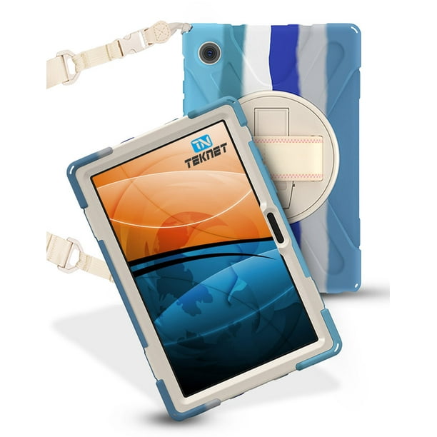 Funda de uso rudo para Samsung Galaxy Tab A8 case resistente a caidas con correa X200, X205, X207 Teknet Uso Rudo