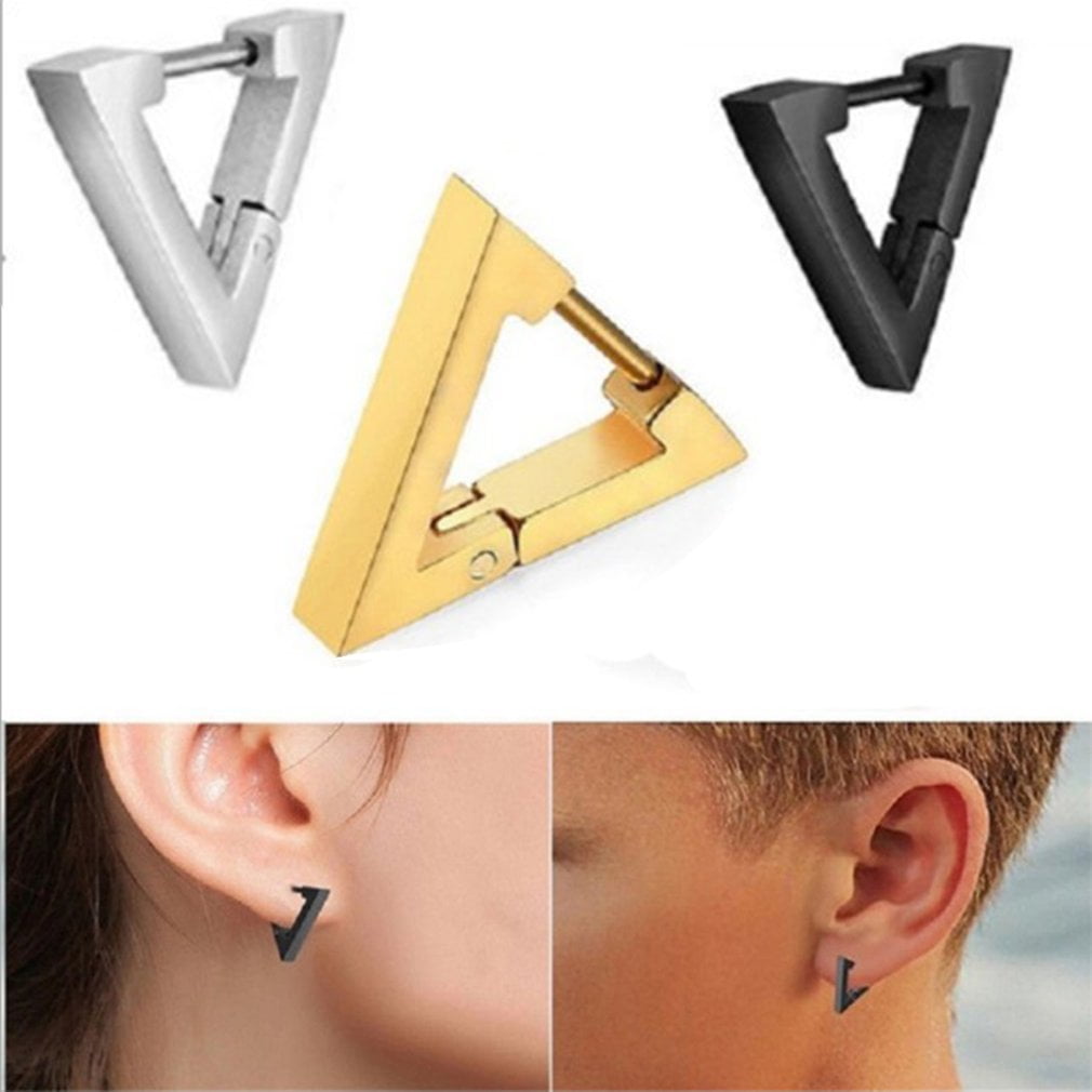 Stainless steel Unisex hoop stud earrings 