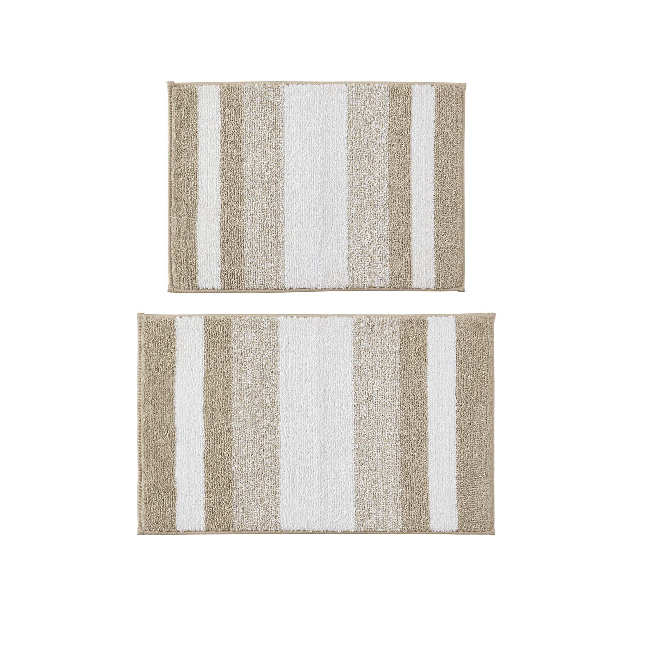 Mainstays 15-Piece Ikat Taupe Bathroom Set – Boho Shower Curtain, Bath Rugs & Hooks, Geometric Print