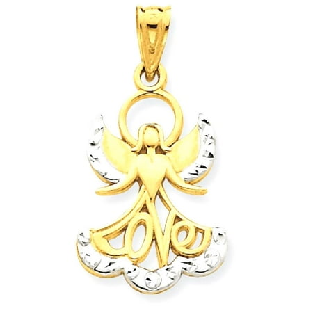 Player Charm 14kt Gold Jewelry - ICE CARATS 14kt Yellow Gold Love Angel Pendant Charm Necklace Religious Fine Jewelry Ideal Gifts For Women Gift Set From Heart