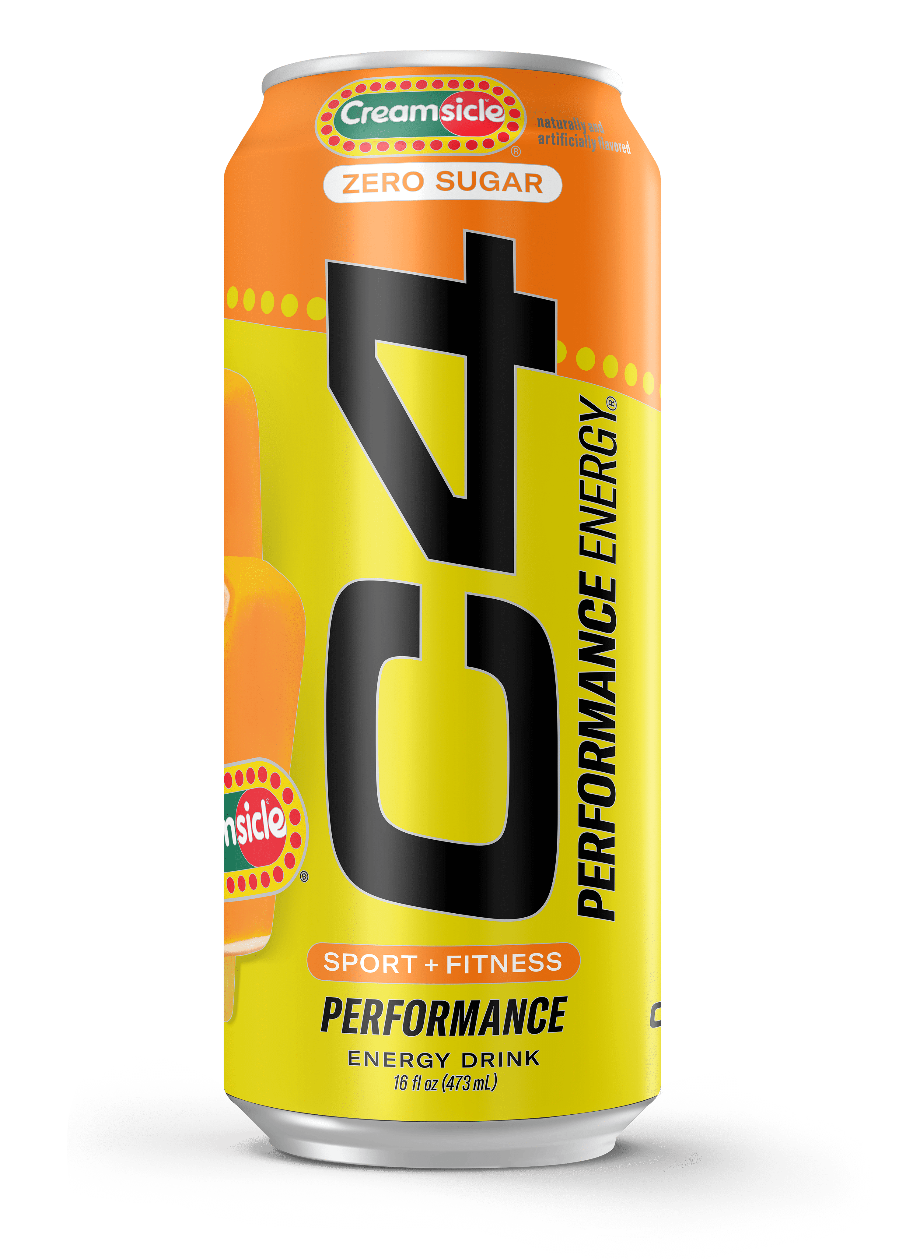 (4 pack) C4 Performance Energy Drink, Orange Creamsicle, 16oz, Single Can
