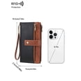thumbnail image 7 of Beltzy Wallets for Women Leather Credit Card Holder with RFID Blocking Large Capacity Wristlet with RFID Blocking, 7 of 7