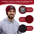 thumbnail image 4 of FZ FANTASTIC ZONE Hommes Femmes Tuque Tricotée d'Hiver Foulard Bonnet Chaud Cache-Cou Ensemble Doublé en Molleton, Rouge, 4 of 5