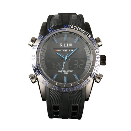 - Digital Sports Analog Mens Watch Date Display Rubber Strap Multifunction Outdoor