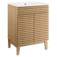 thumbnail image 1 of Modway Meuble-Lavabo de Salle de Bain en Bois de Style Moderne Render en Chêne et Blanc, 1 of 10