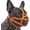 Orange, variant on French Bulldog Muzzle, Soft Breathable Short Snout Dog Muzzle with Eye Hole Tongue-Out Pocket, Allow to Drink Feed, Stop Biting Chewing, Adjustable Frenchie Mouth Cover for Small Medium Dogs
