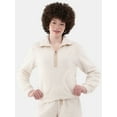 thumbnail image 2 of No Boundaries Half Zip Pullover and Shorts Plush Set, 2-Piece, Women's, 2 of 5